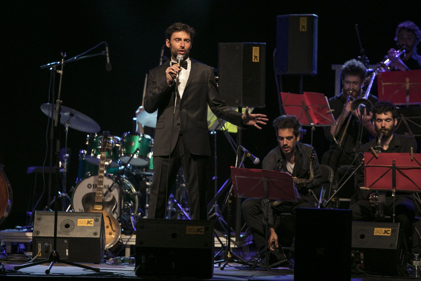 Frank Sinatra 100 anys: Bruno Oro & Vicens Martín Dream Big Band, en concert, a la Plaça d’Octavià. FOTO: Lali Puig