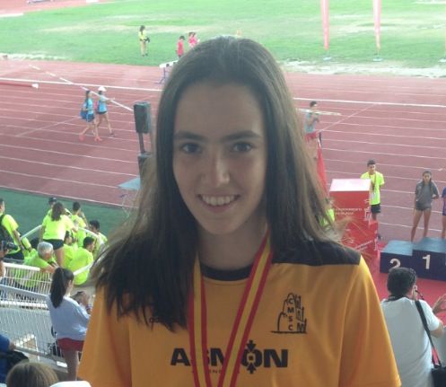 Nerea Pérez, al Campionat d'Espanya Cadet a l'Aire Lliure d'Atletisme. FOTO: Atletisme CMSC