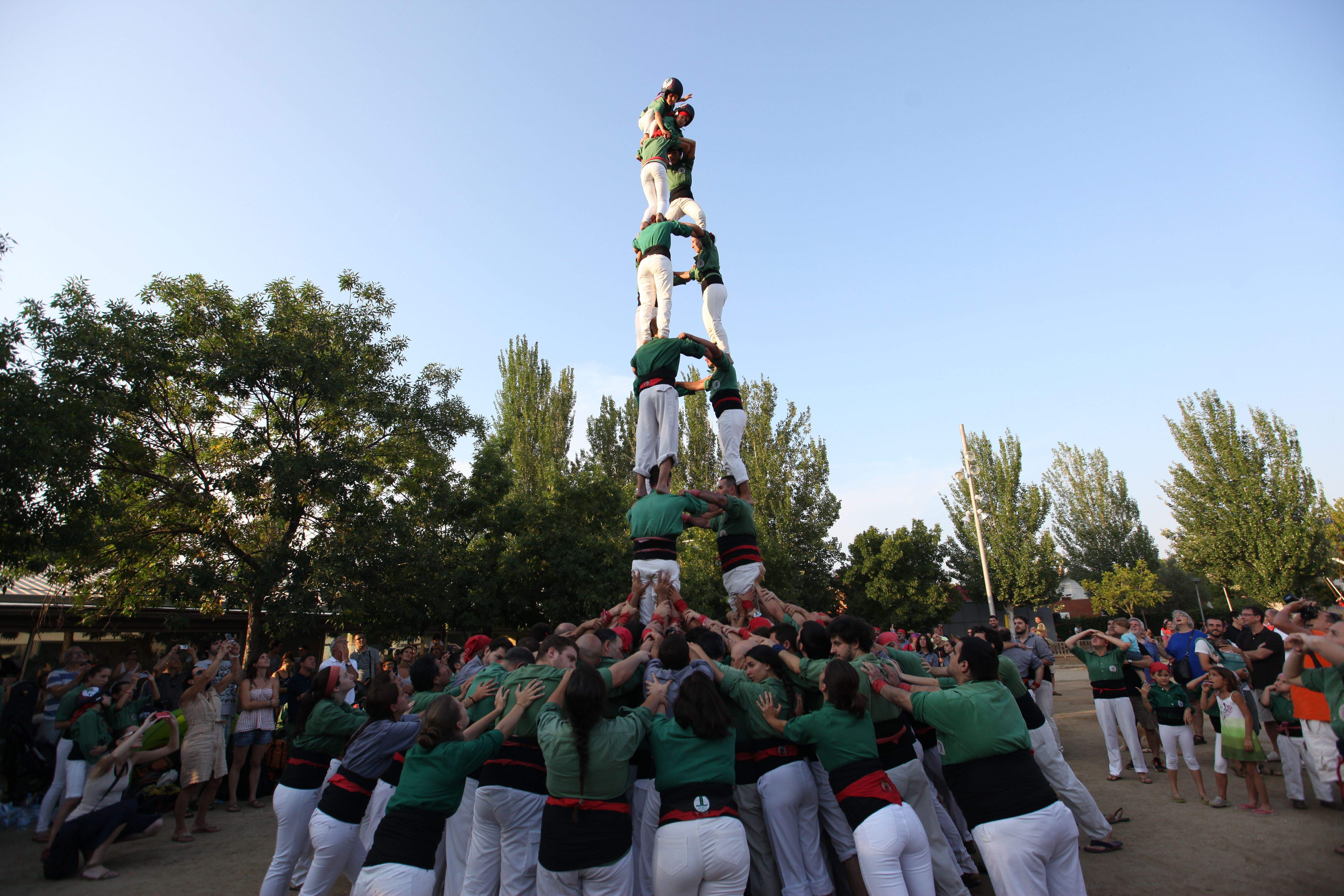 Actuació castellera dels Castellers de Sant Cugat. Foto: arxiu