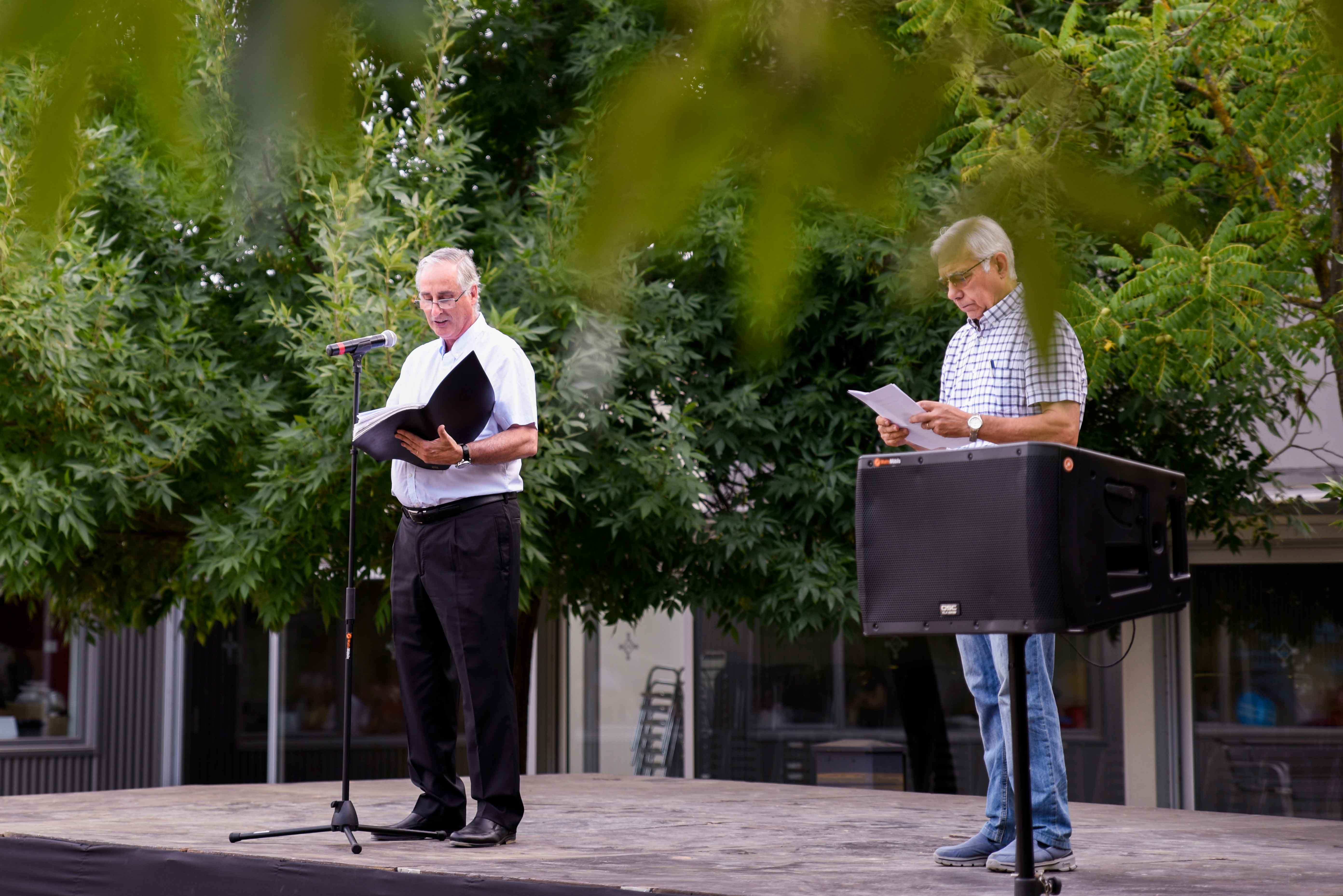 Pregó de Festa Major de Mira-sol, a càrrec d'Ignasi Arcusa, president Club d'Escacs. Foto: Bernat Millet