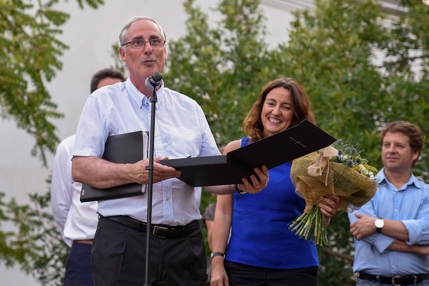 Pregó de Festa Major de Mira-sol, a càrrec d'Ignasi Arcusa, president Club d'Escacs. Foto: Bernat Millet