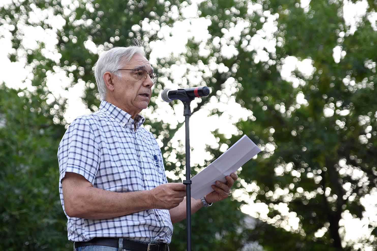 Pregó de Festa Major de Mira-sol, a càrrec d'Ignasi Arcusa, president Club d'Escacs. Foto: Bernat Millet