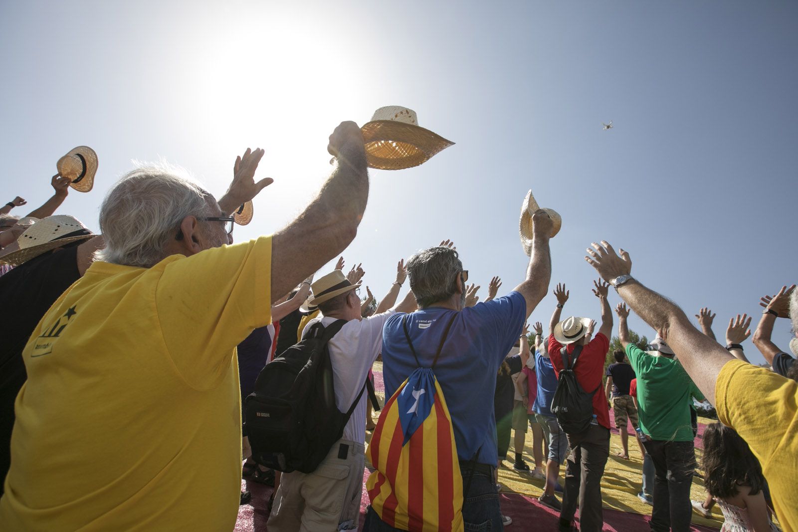 L'estelada més gran del món al Turó de Can Mates. FOTO: Lali Puig