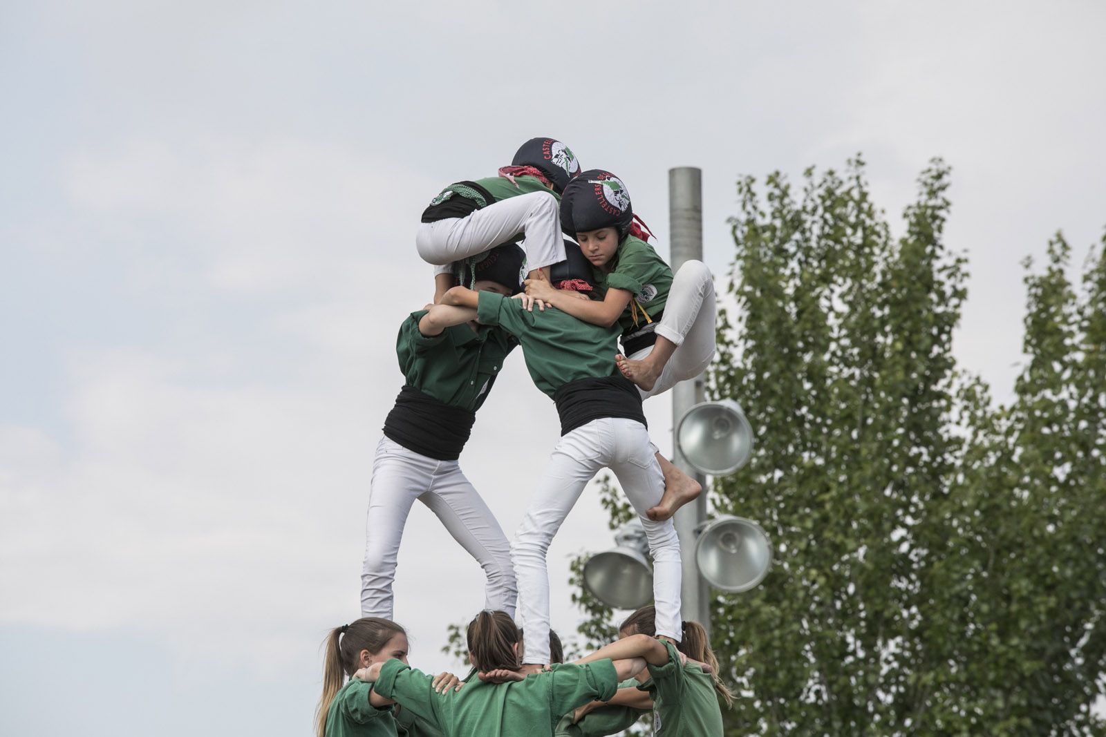 Actuació castellera amb els Gausacs i els Castellers de Cerdanyola. FOTO: Lali Puig