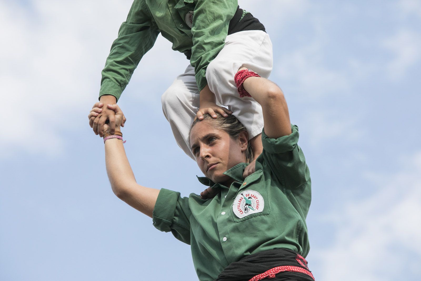 Actuació castellera amb els Gausacs i els Castellers de Cerdanyola. FOTO: Lali Puig