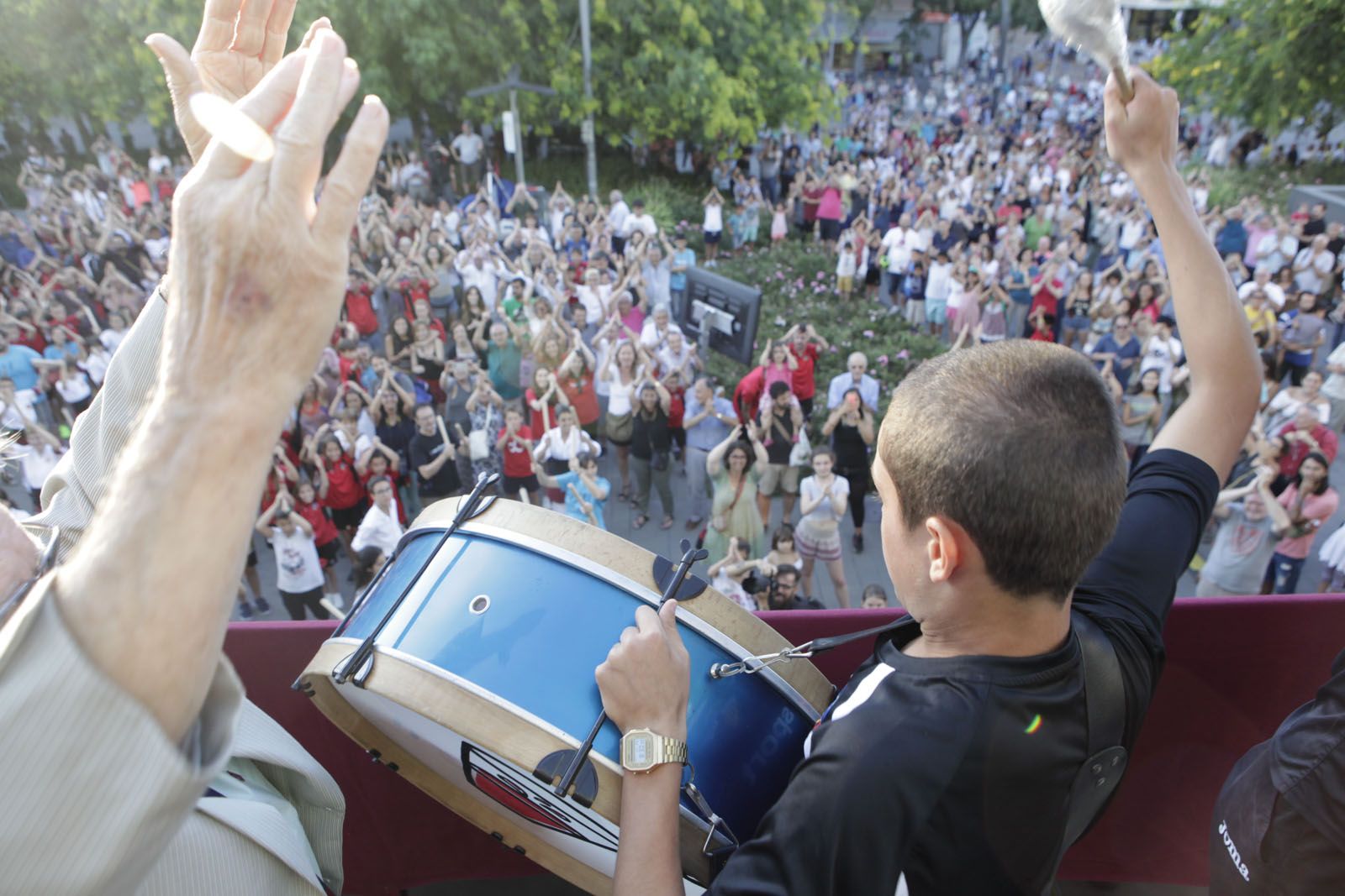 El Sant Cugat Futbol Club va ser el pregoner de la passada edició de la Festa Major 2017  FOTO: Artur Ribera