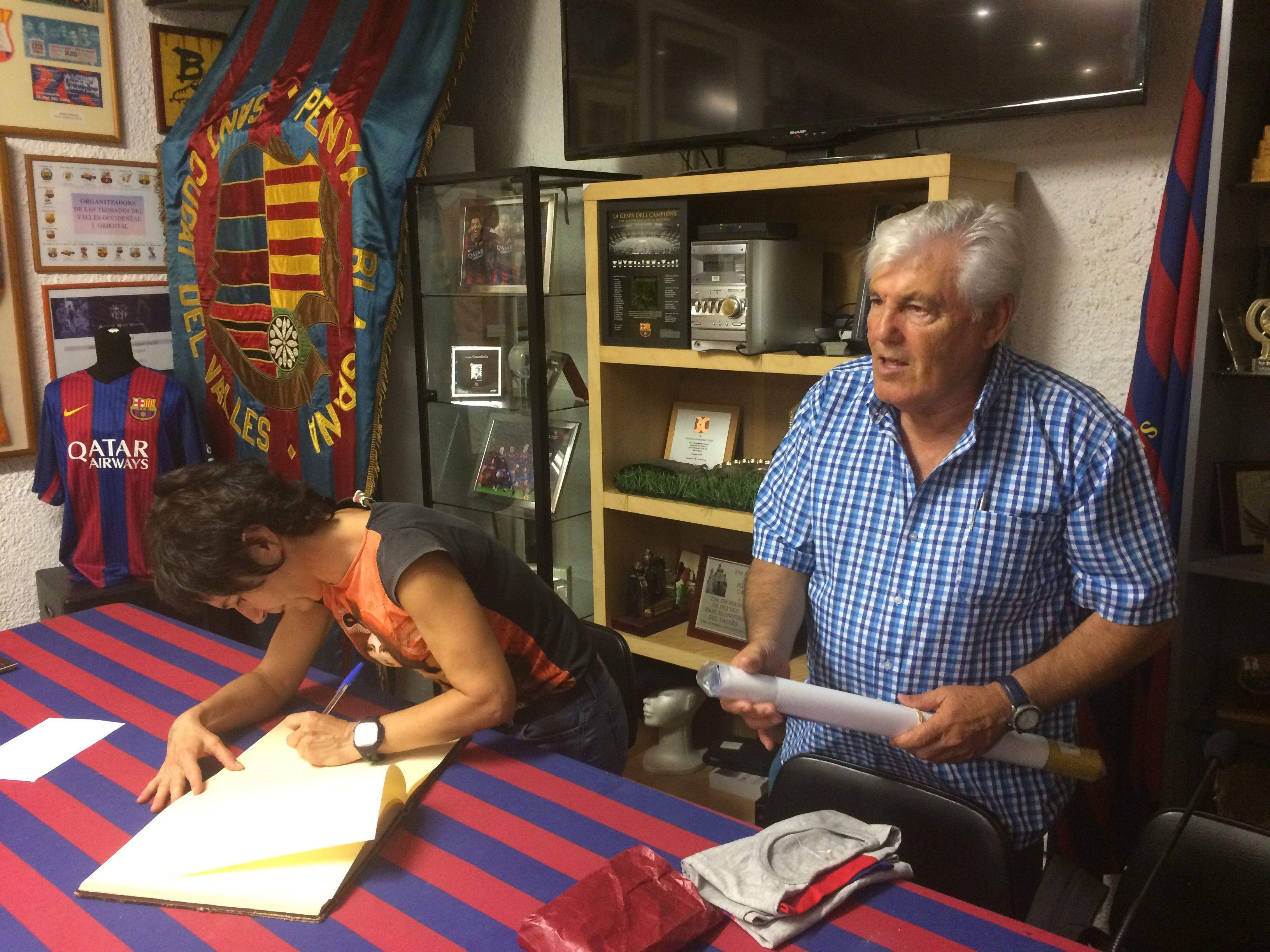 Ampar Moliner i Josep Maria Félez, durant l'acte. FOTO: Àlex López Puig