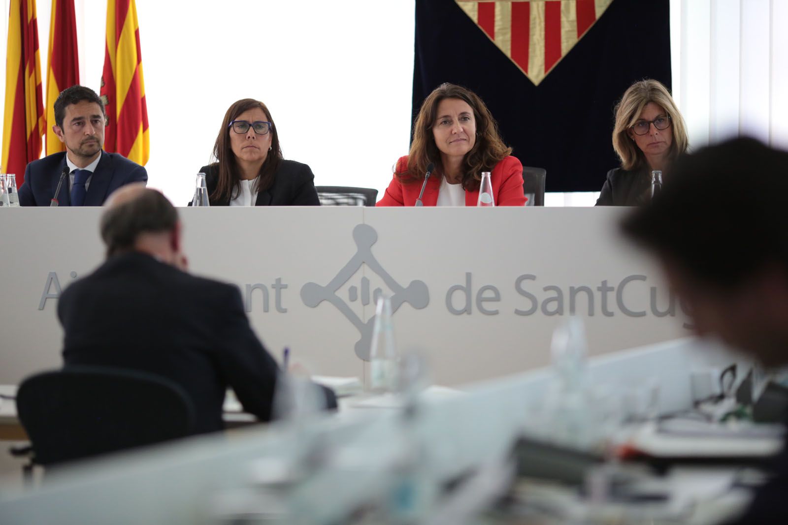 Part de l'equip de govern durant el ple municipal FOTO: Artur Ribera