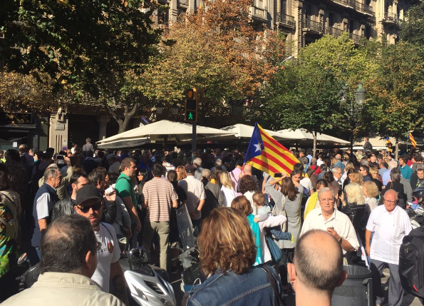 Concentració a rambla de Catalunya aquest dimecres FOTO: ERC Sant Cugat