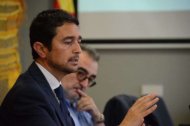 Damià Calvet, durant la roda de premsa FOTO: Localpres