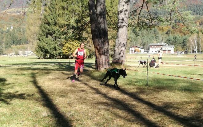 Olga Álvarez, amb el gos Bruce, campiona d'Europa de Múixing. FOTO: Cedida