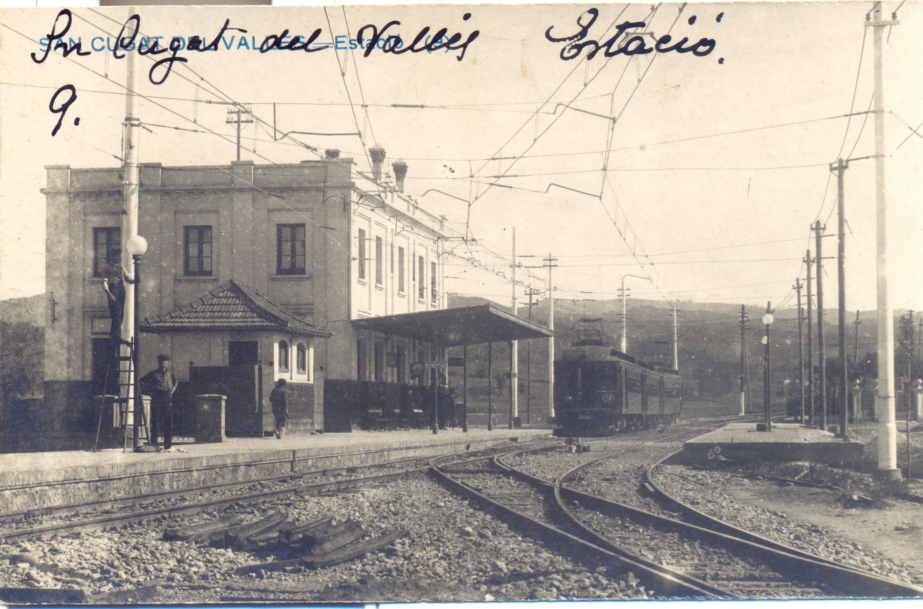 L'estació de Sant Cugat de FGC just ara fa 100 anys FOTO: Arxiu Salmerón