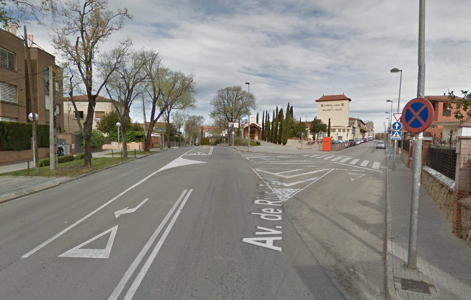 Intersecció de l'avinguda de Rius i Taulet i Can Graells, on hi haurà un carril bici FOTO: Google Maps