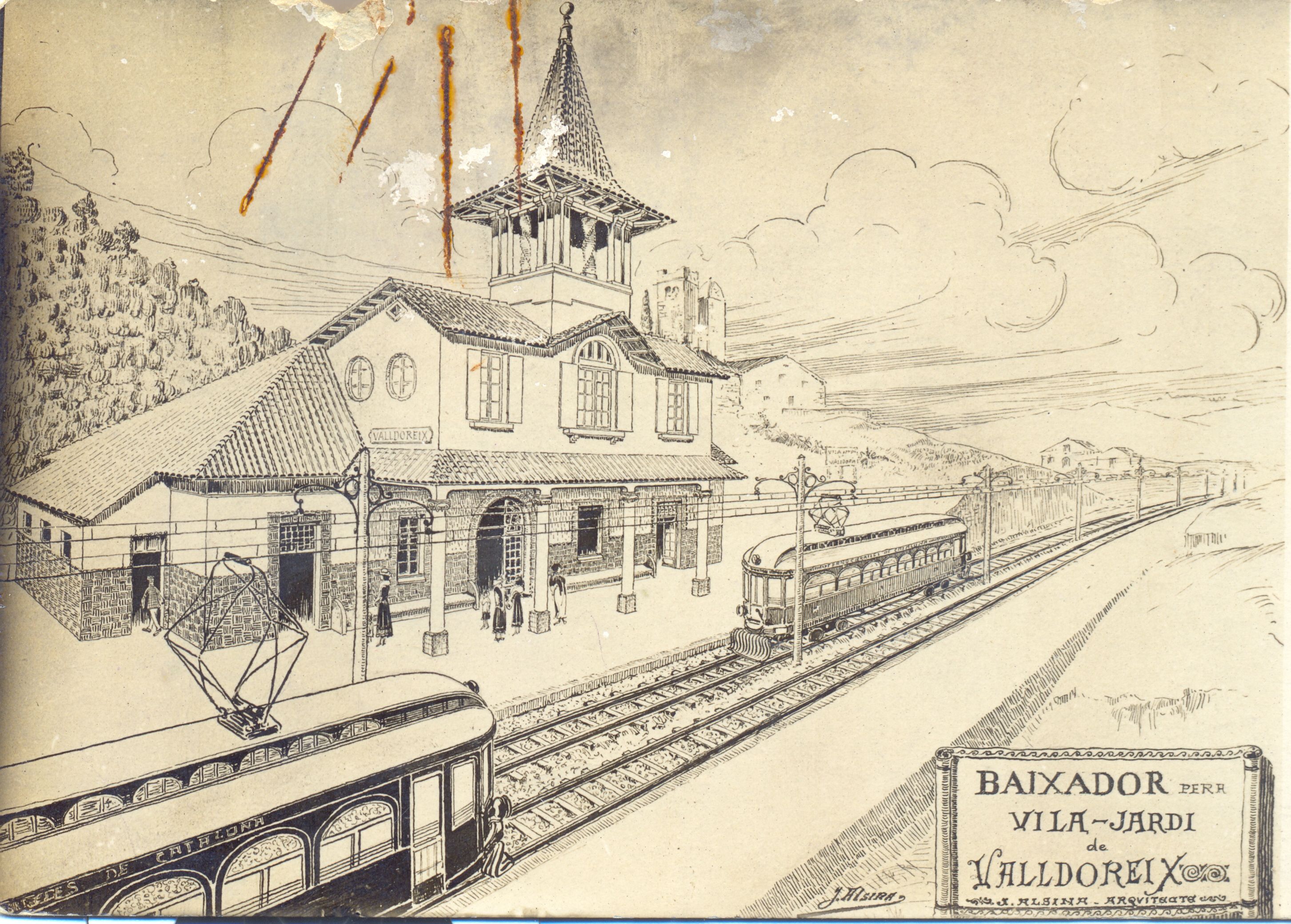Dibuix de l'estació de Valldoreix FOTO: Arxiu Salmeron