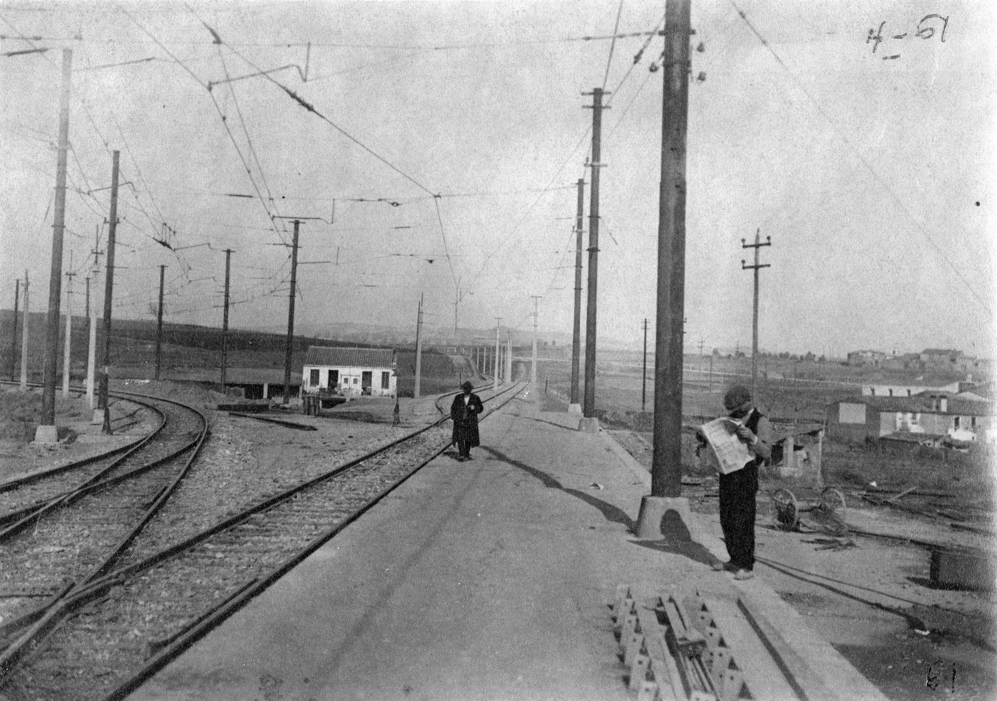 La bifurcació després de Sant Cugat que encarrilava el tren cap a Terrassa o Sabadell FOTO: Arxiu FGC
