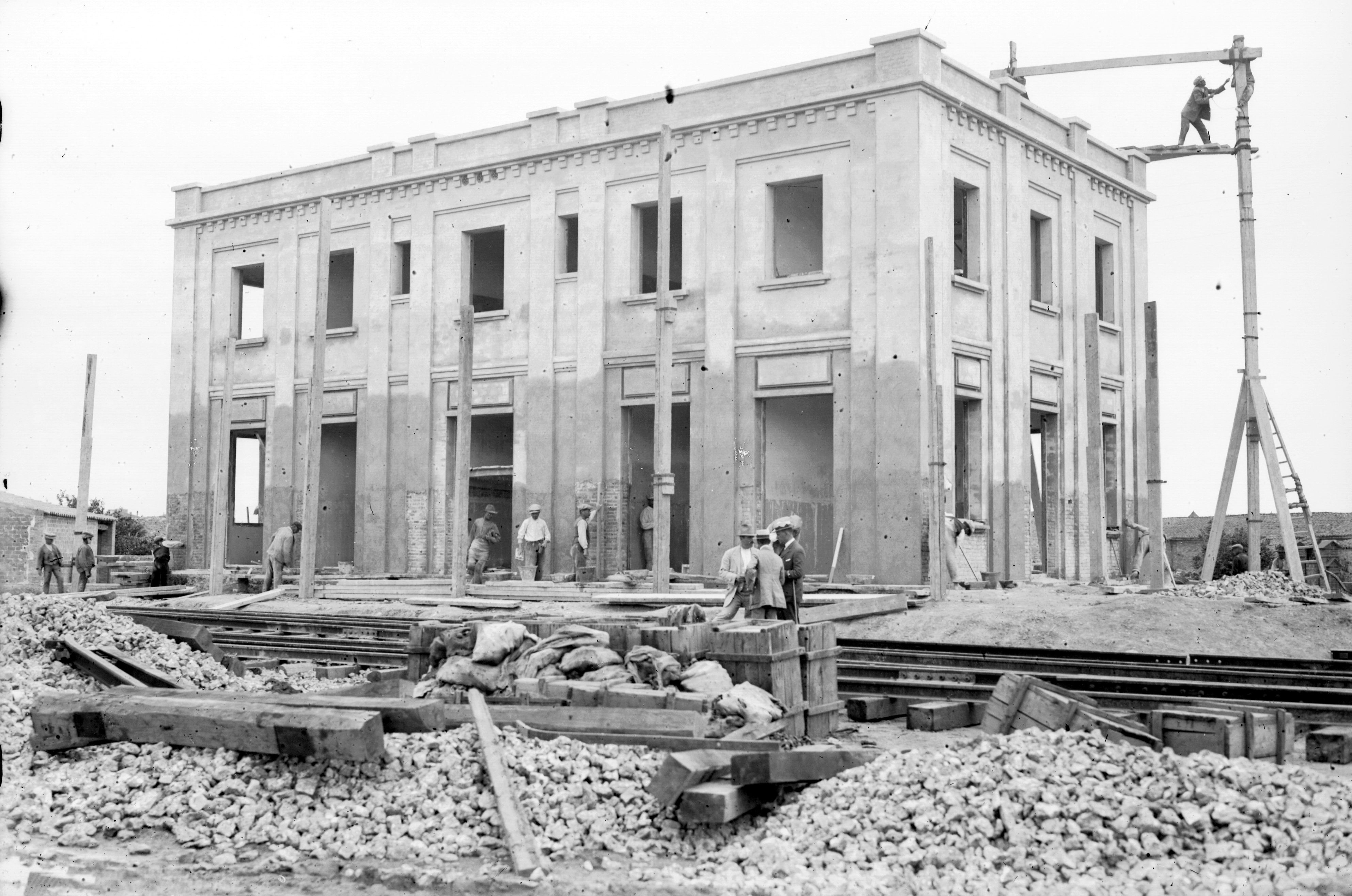 La construcció de l'estació de Sant Cugat FOTO: Arxiu FGC