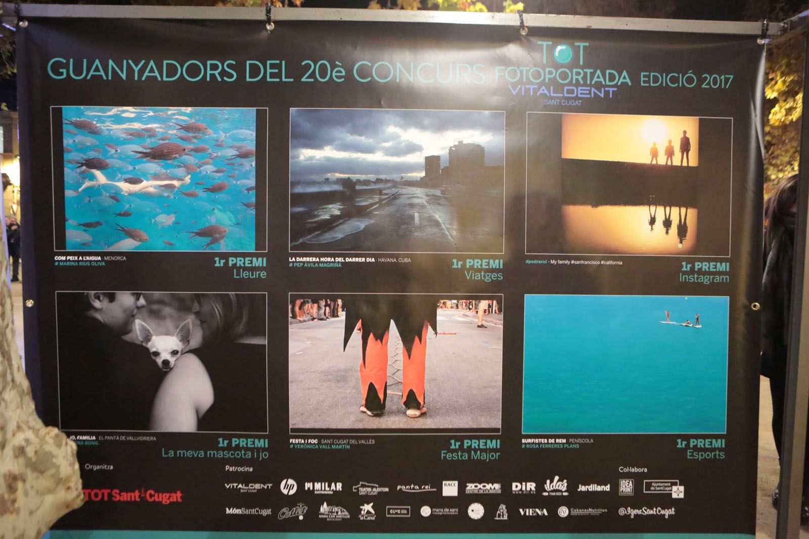 Plafó amb les sis primeres fotografies de cada categoria