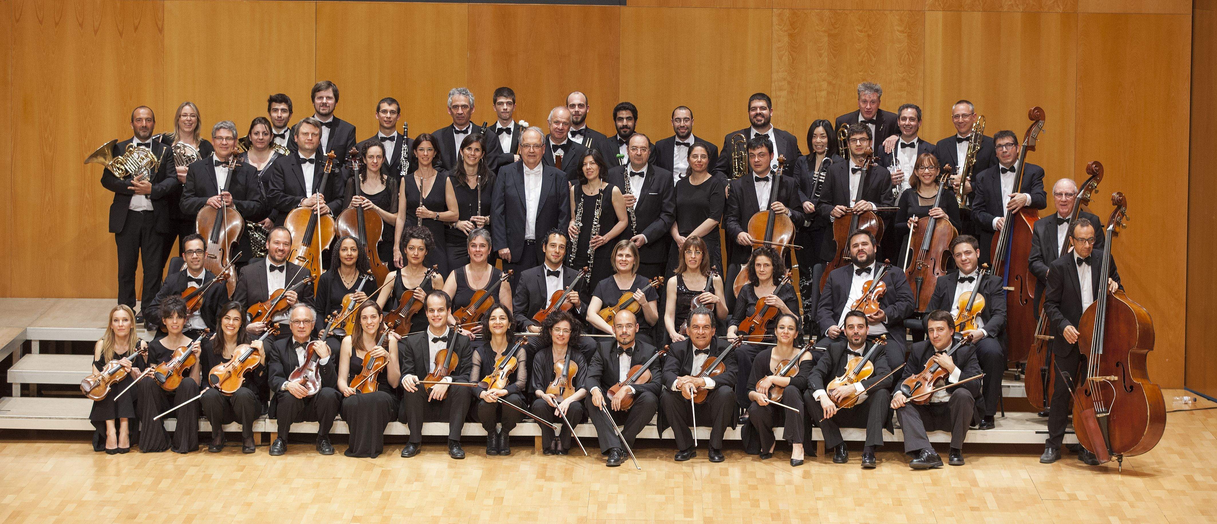 L'Orquestra Simfònica Sant Cugat sobre l'escenari del  Teatre-Auditori. FOTO: Cedida