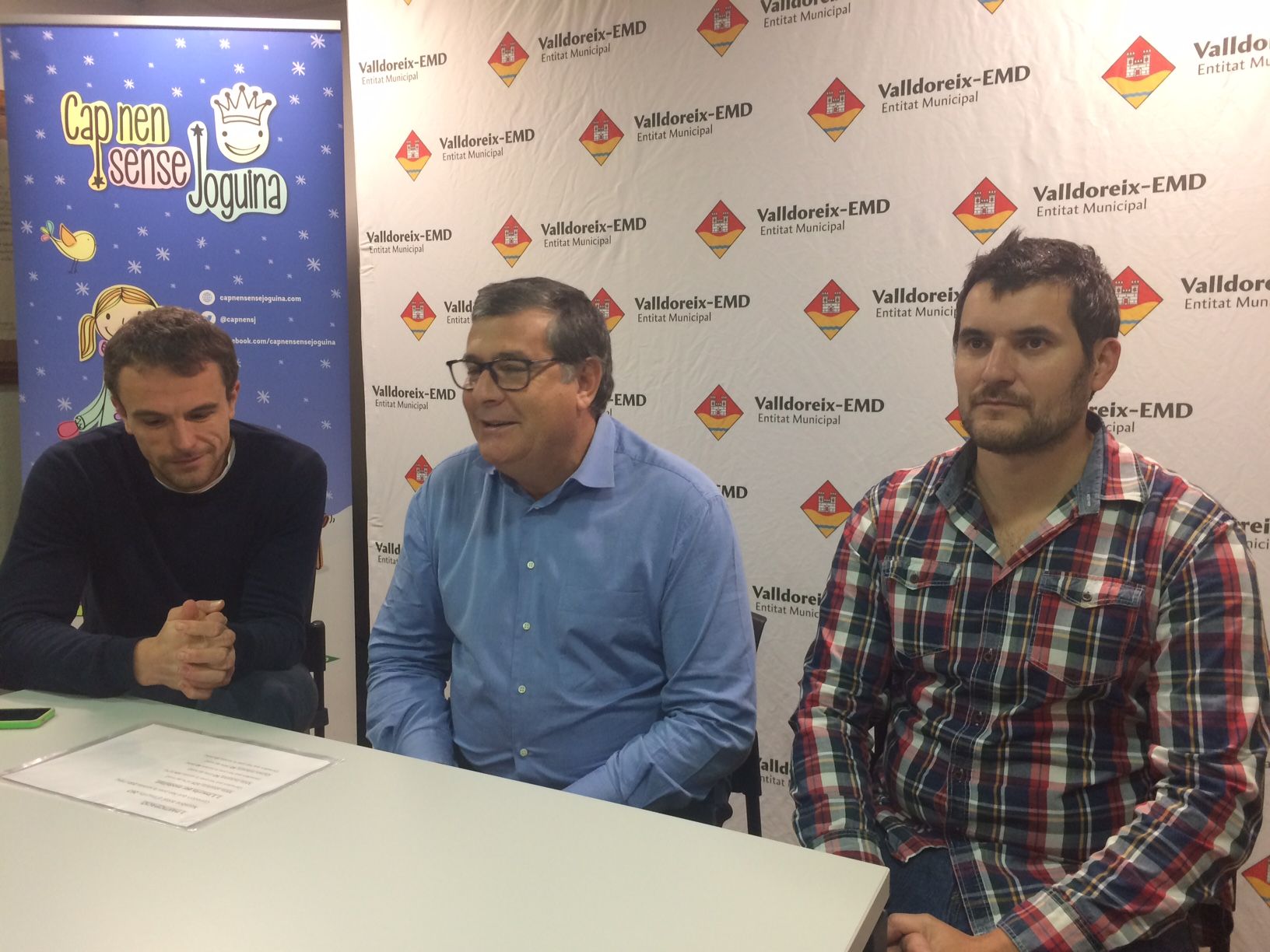 Bernat Gisbert, Josep Puig i Oriol Gràcia, en la presentació de la Milla Solidària de Valldoreix 2017. FOTO: À. L. P.