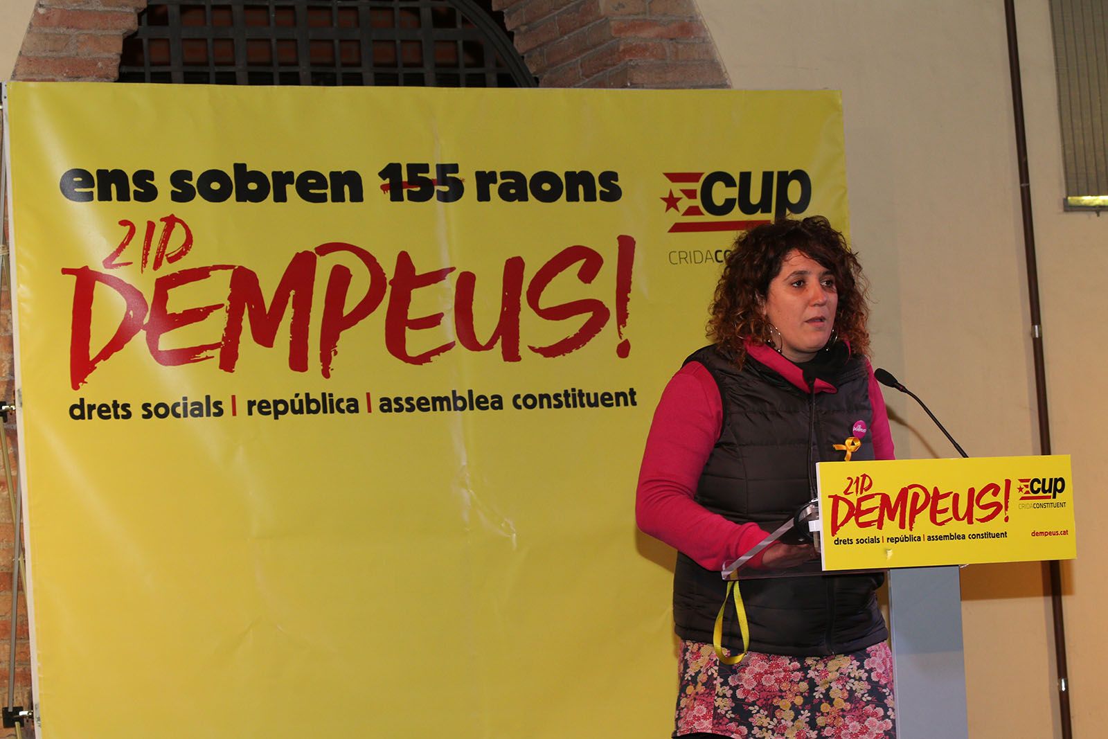 Gibert durant l'acte de campanya de la CUP a Sant Cugat  FOTOS: Lali Álvarez