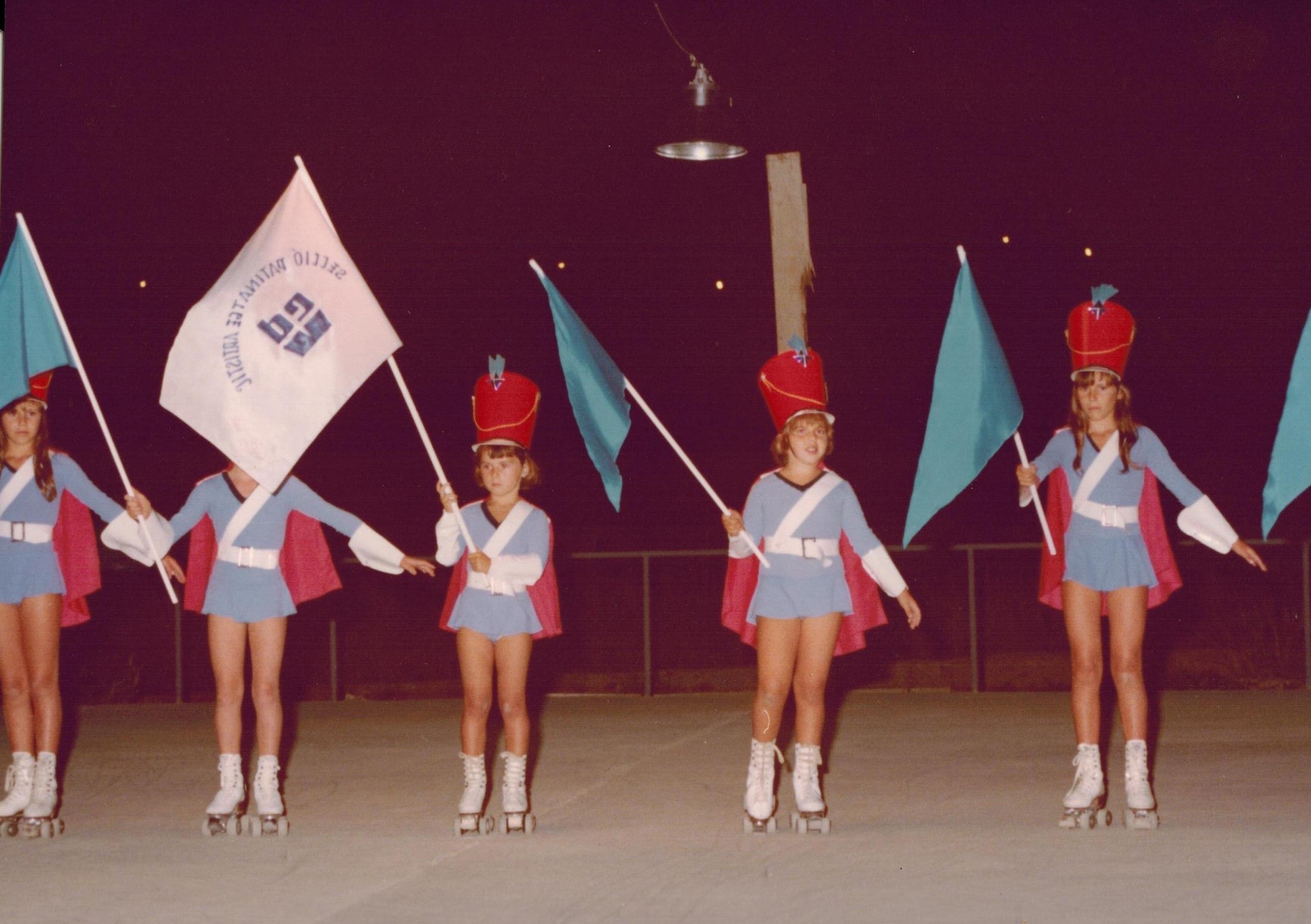 Equip de competició de patinatge artístic, el juliol de 1981