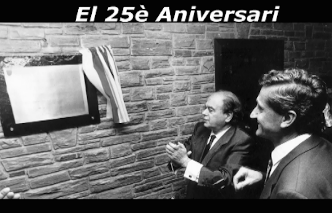 Celebració del 25 aniversari amb Jordi Pujol i Jordi Mones l'octubre de 1992