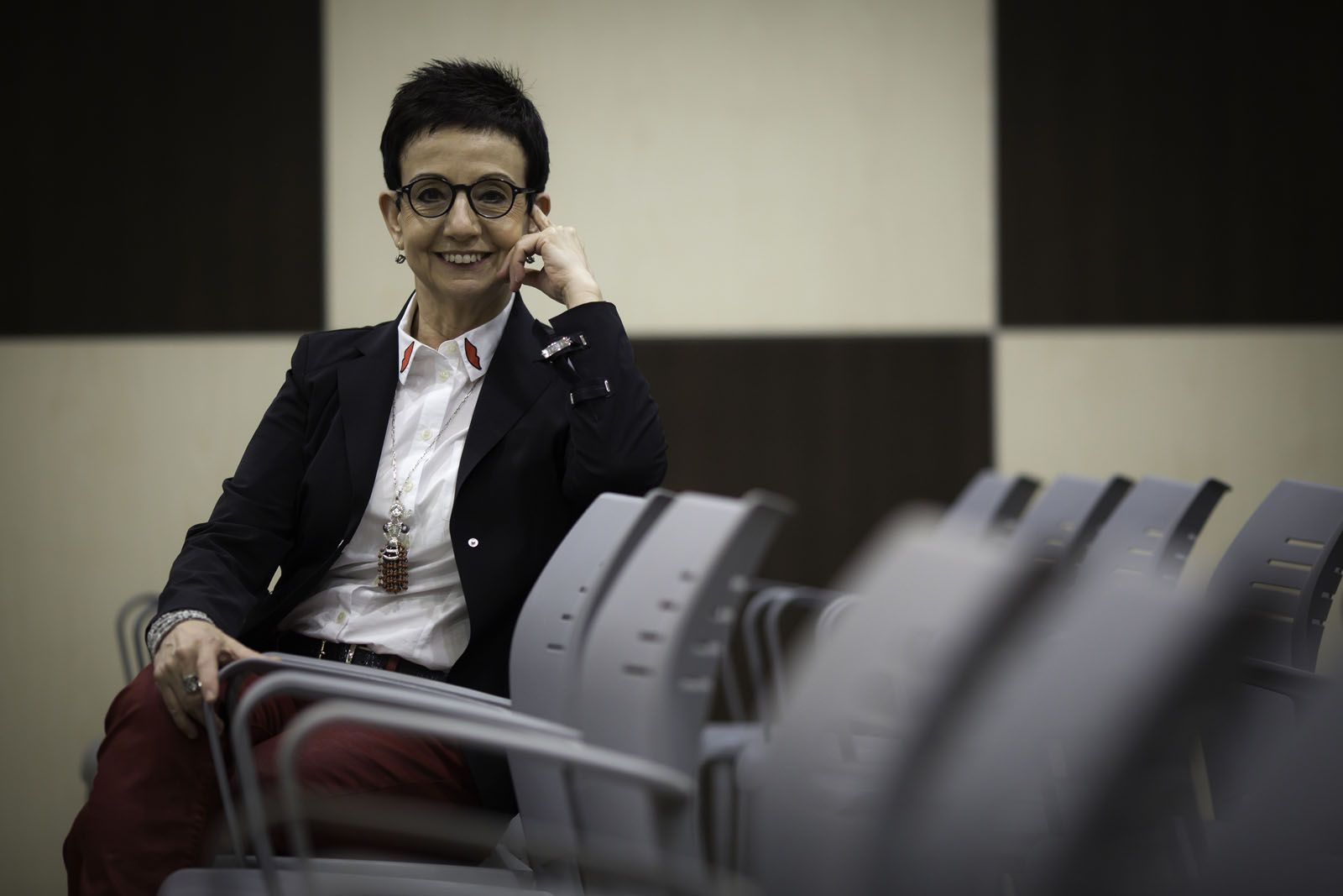 Carme Ruscalleda, abans de la conferència a l'Aula d'Extensió Universitària de a Sant Cugat FOTO: Artur Ribera