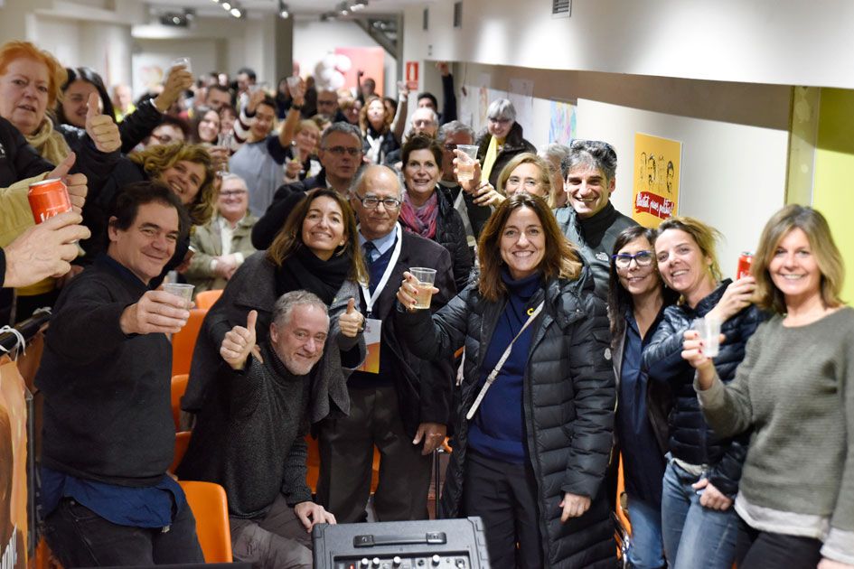 Celebració a la seu de Junts per Catalunya. Foto Bernat Millet