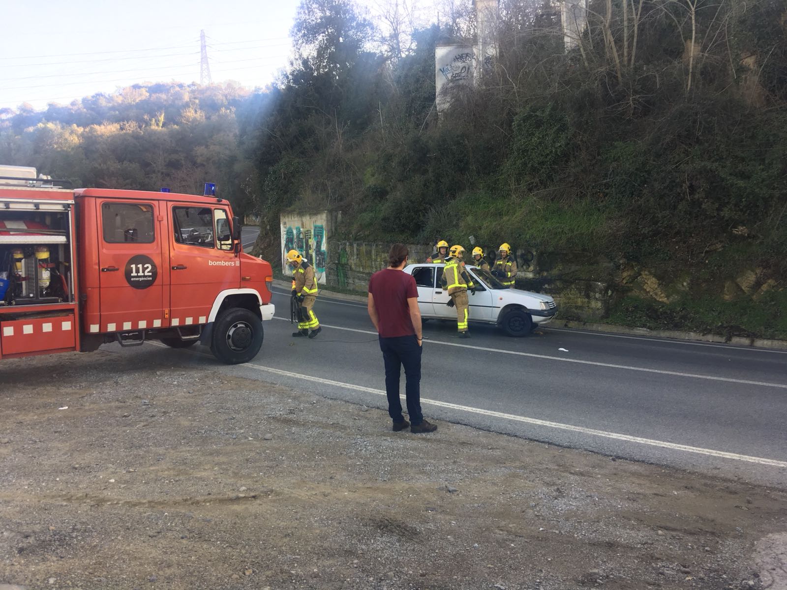 El cotxe accidentat a l'Arrabassada FOTO: Cedida