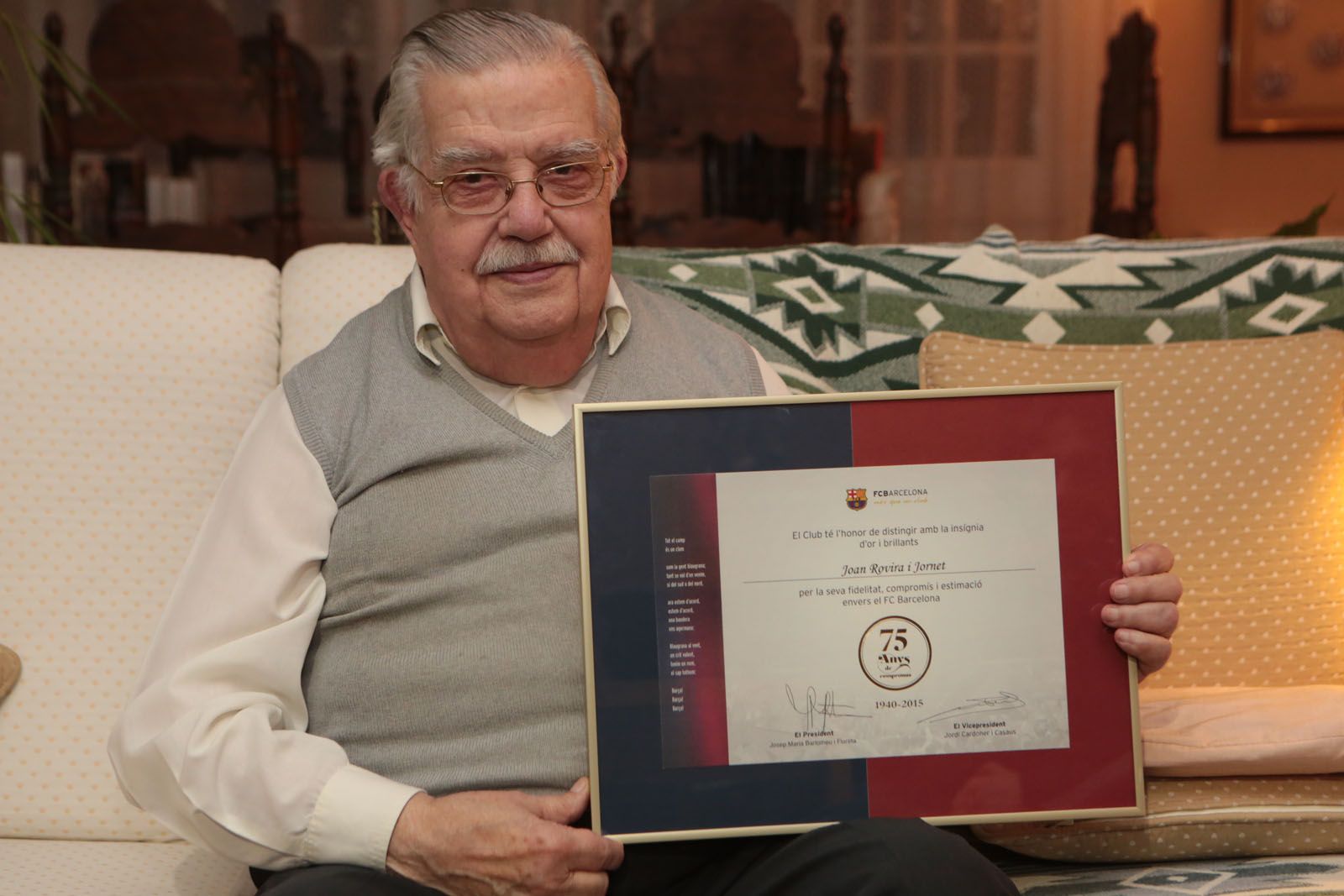 Joan Rovira i Jornet és el soci número 37 del FC Barcelona. FOTO: Artur Ribera