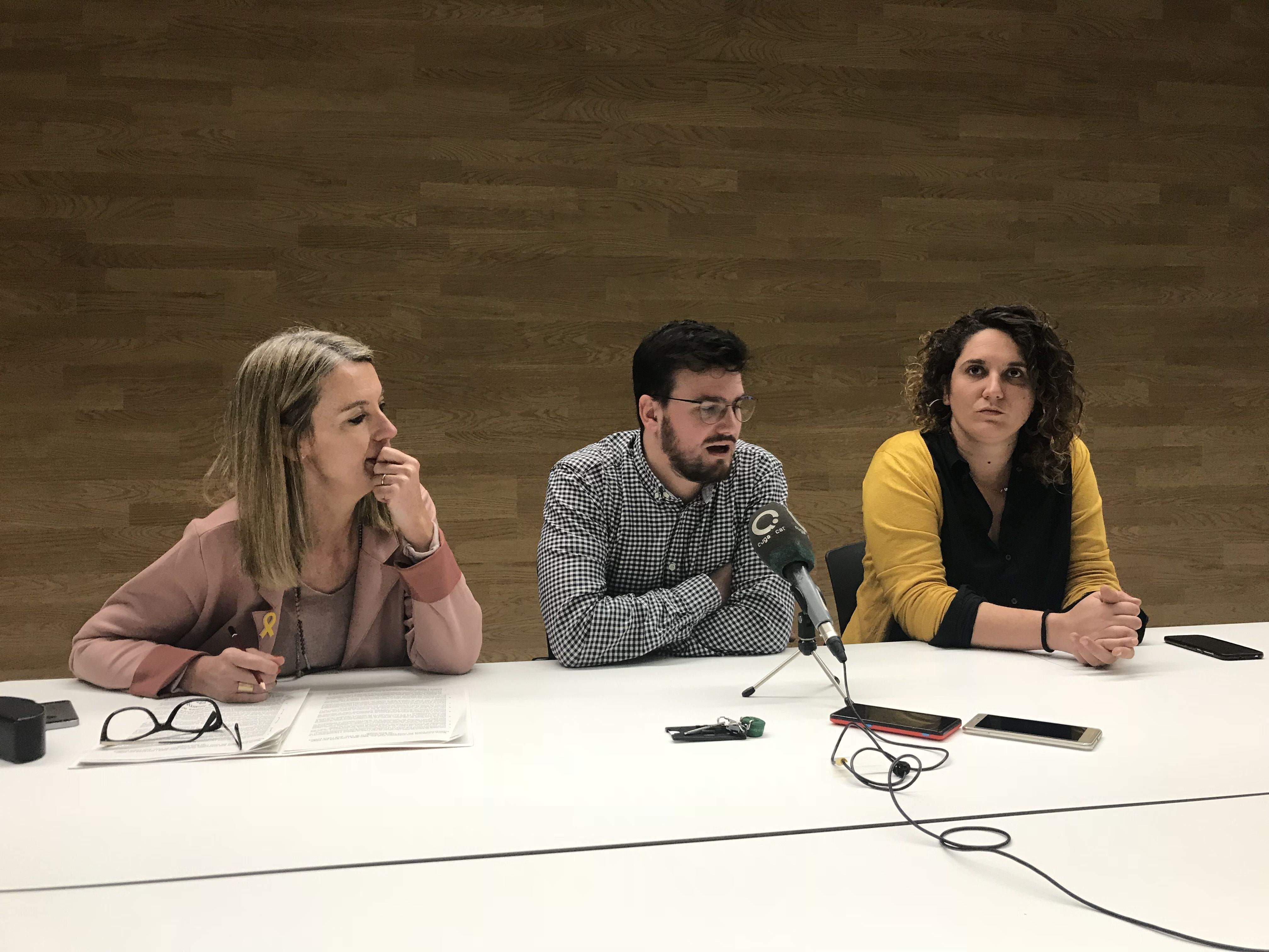 Ingla, Gutiérrez i Gibert durant la roda de premsa FOTO: Mireia Puente 