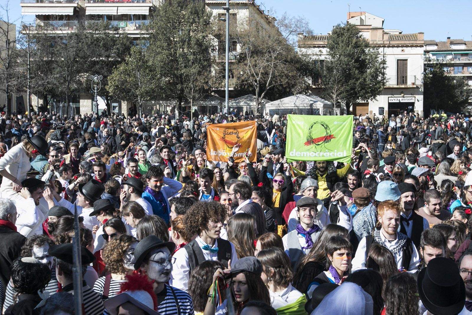 Reivindicació durant el Ball de Gitanes de Carnaval. FOTOS: Lali Puig