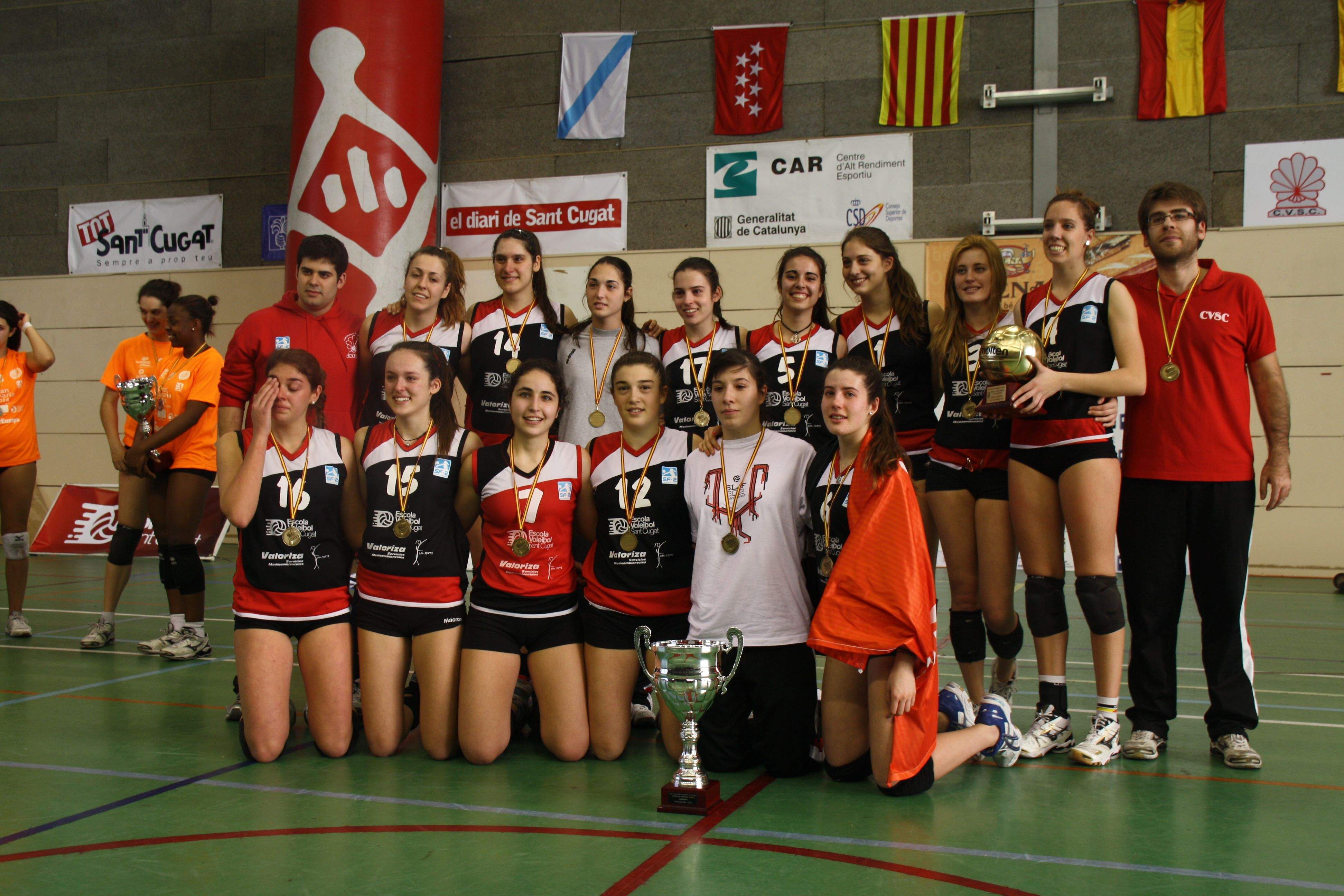 L'equip juvenil A del CV Sant Cugat que el 2012 va guanyar la Superlliga Júnior a Valldoreix. FOTO: Àlex López Puig