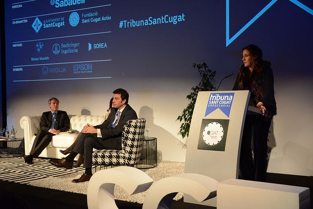 Mercè Conesa durant la seva intervenció FOTO: Premsa Sant Cugat 