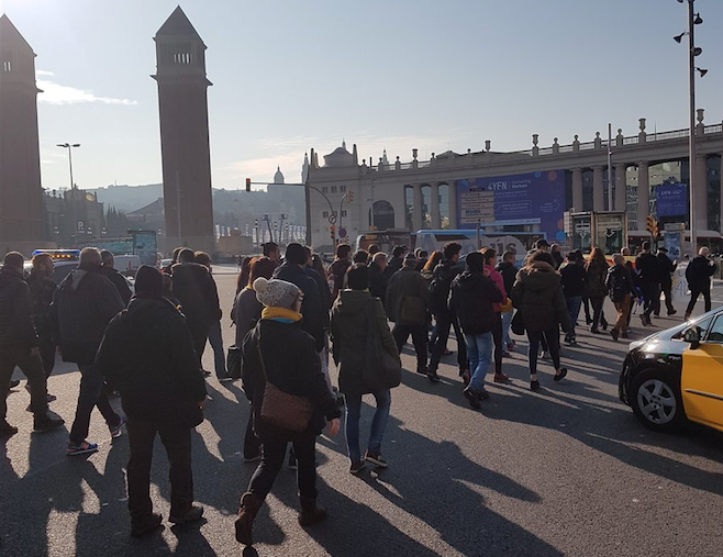 Mobilització d'aquest dissabte al matí pels detinguts a la concentració davant del TSJC FOTO: CDR Sant Cugat