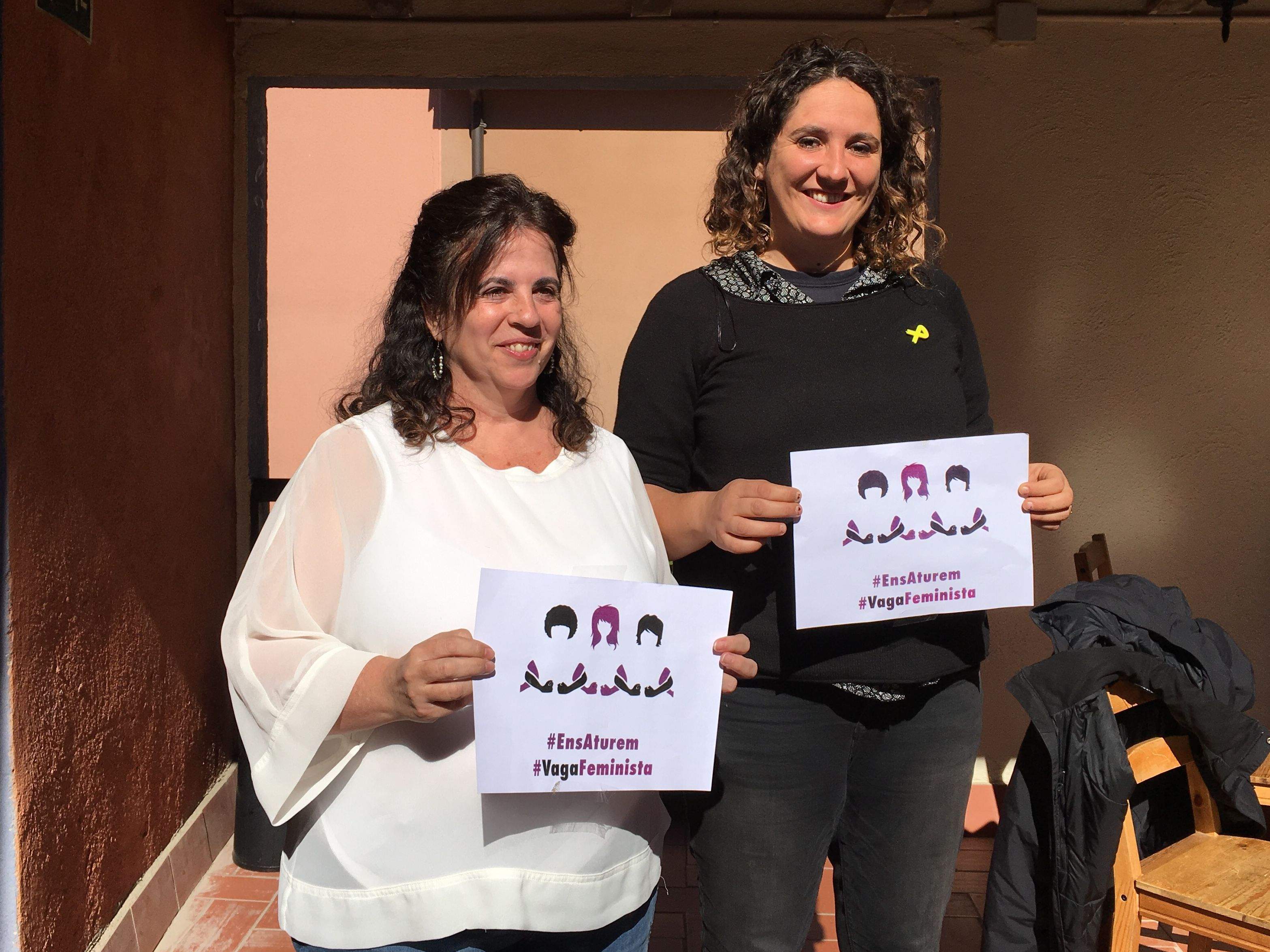 Lourdes Llorente i Núria Gibert, regidores de la CUP-PC, aquest matí a Cal Temerari FOTO: Maria Martínez