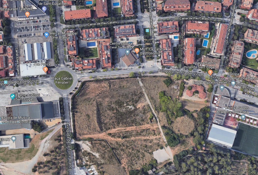 Imatge de satèl·lit de la parcel·la on s'edificaran els 250 habitatges FOTO: Google Maps