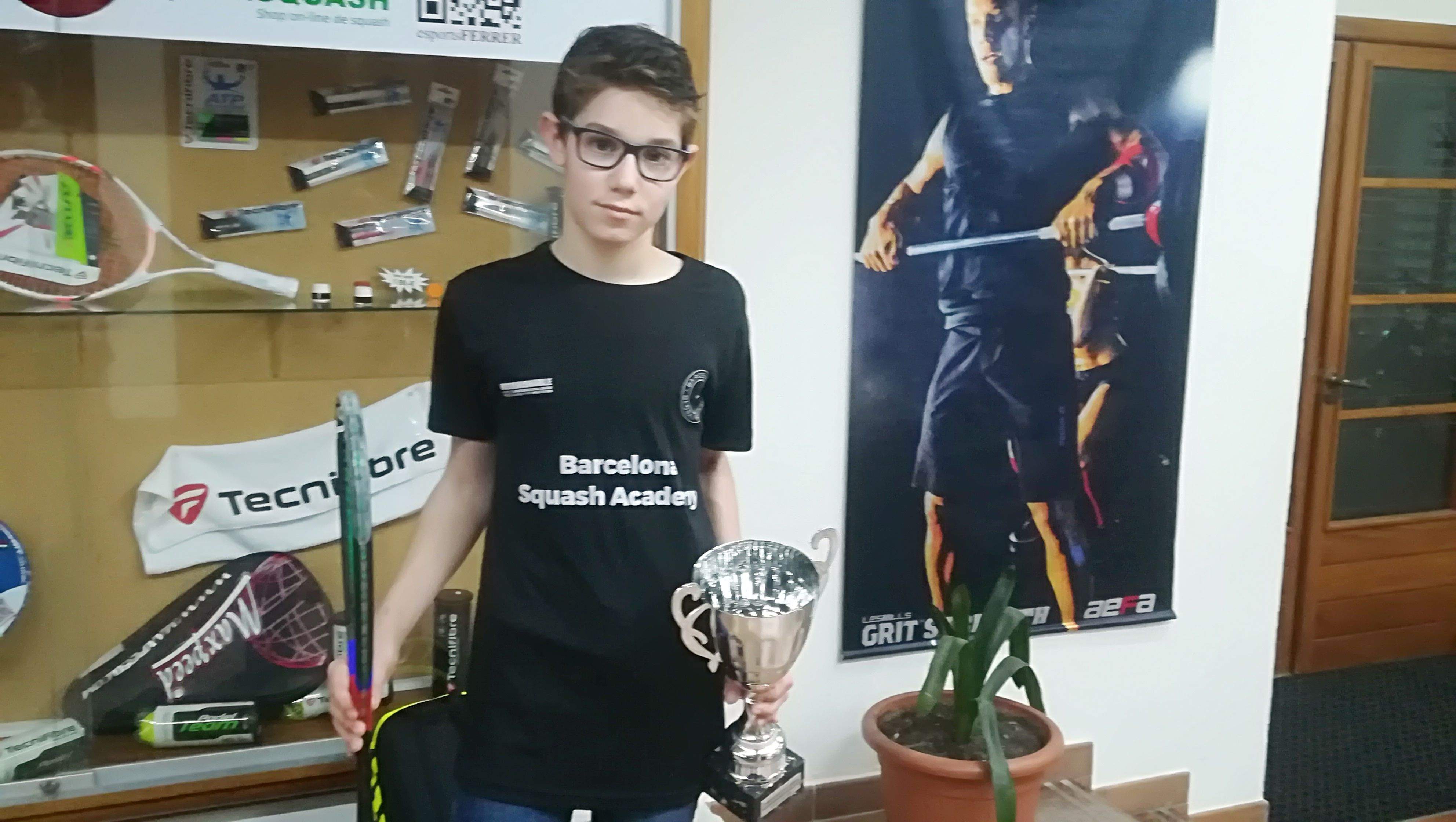 Marc Altarriba, segon al Campionat d'Espanya Sub-13 d'esquaix. FOTO: Cedida