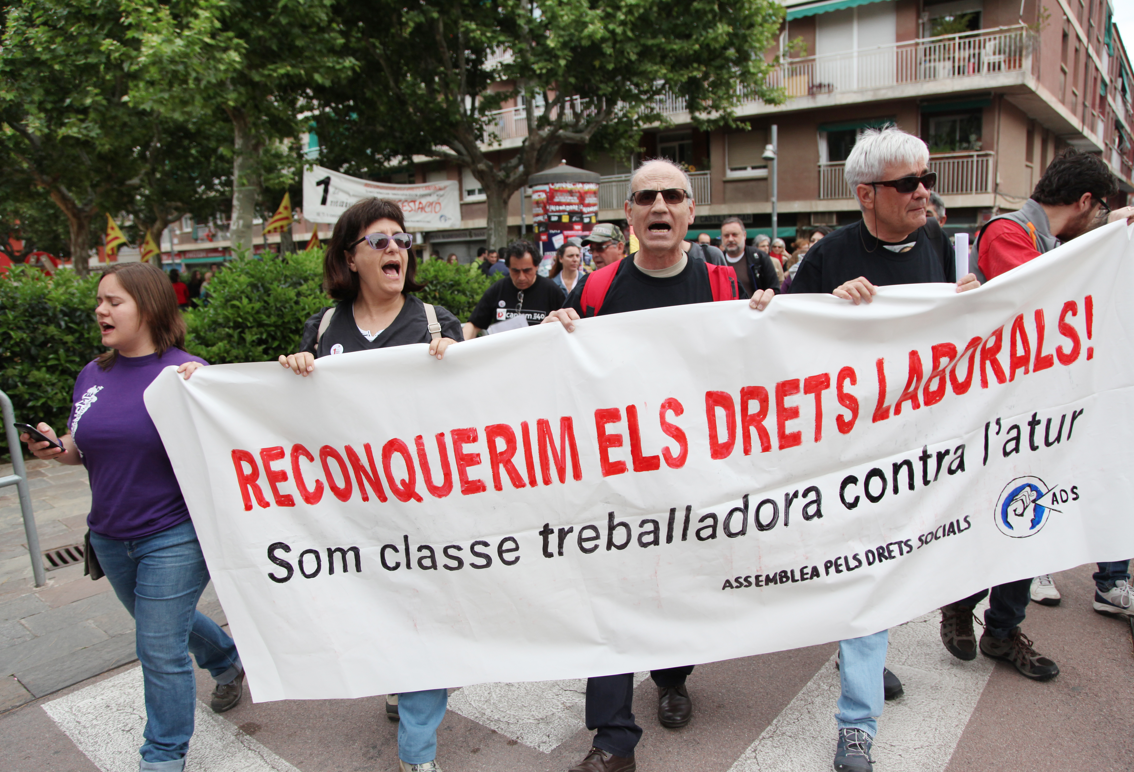 Una manifestació de fa anys del Dia del Treballador a Sant Cugat FOTO: Lali Puig