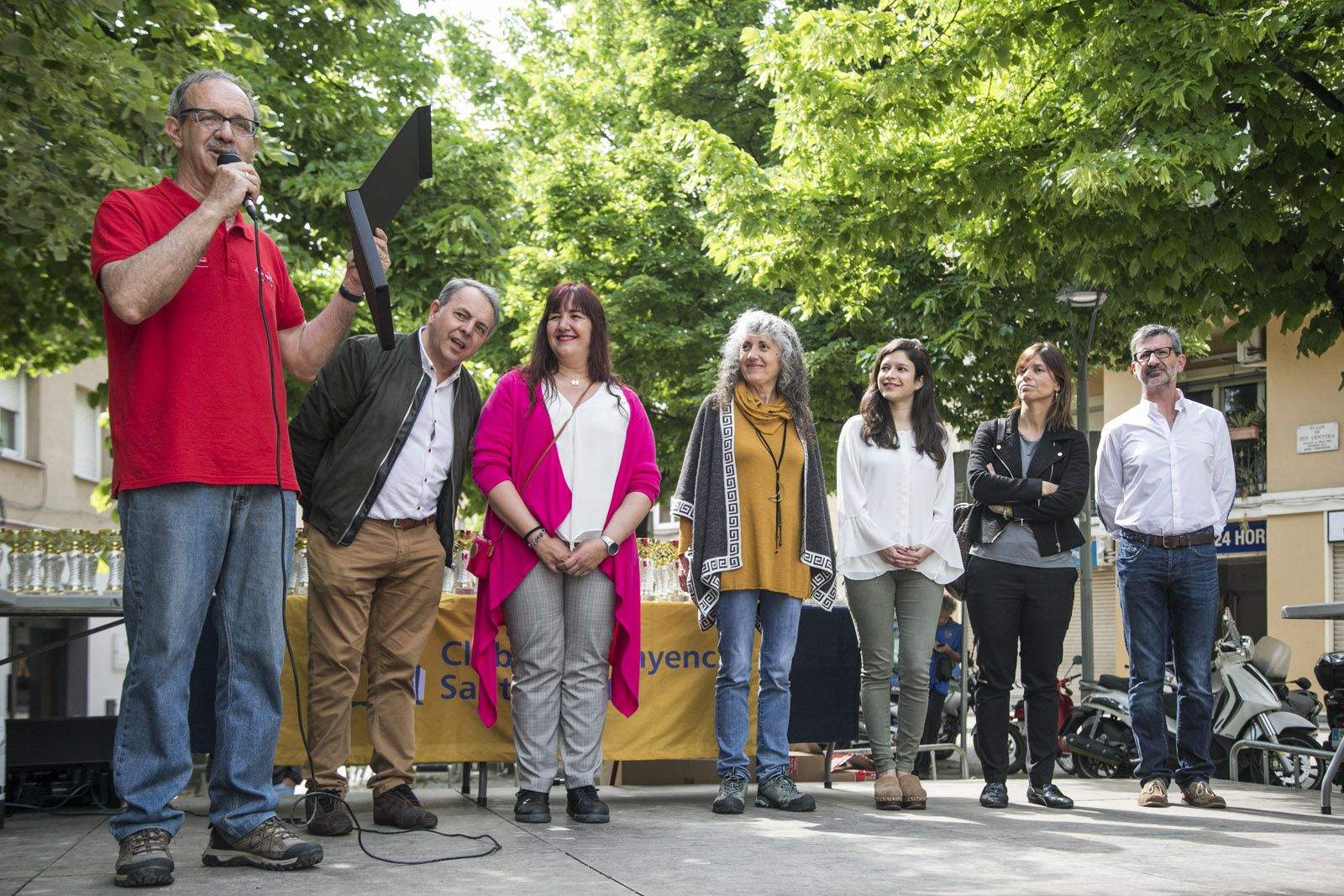 Lliurament de premis de la 60a Marxa Infantil a la plaça de Pep Ventura.  FOTO: Lali Puig