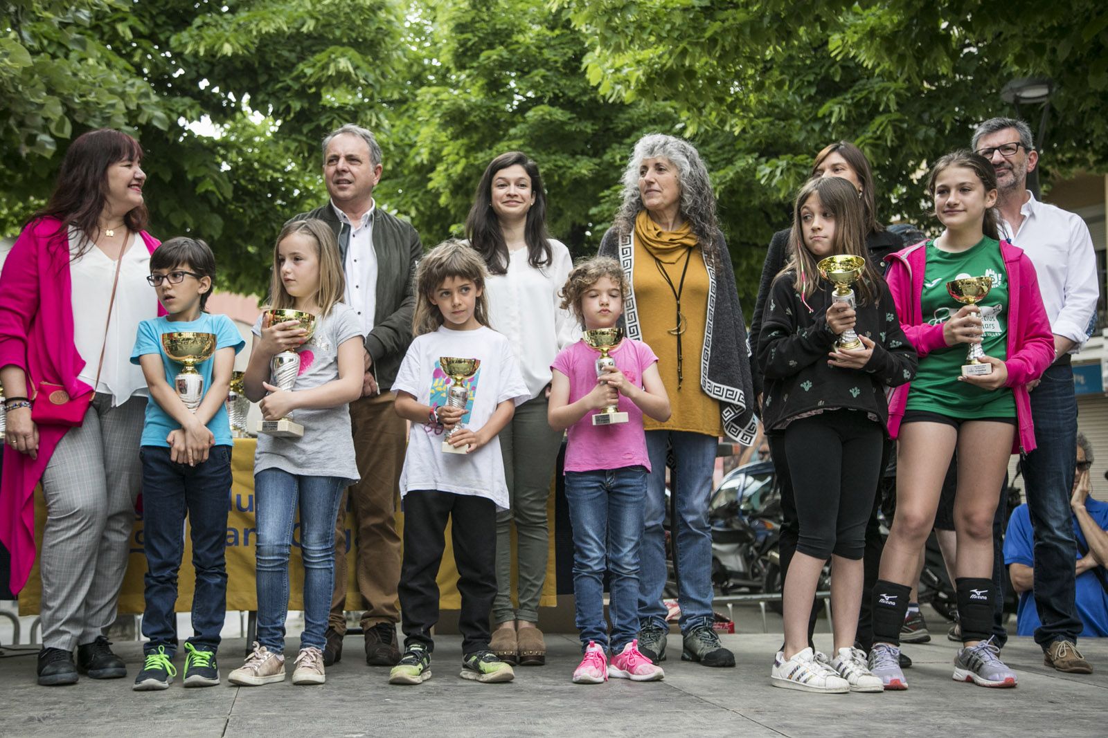 Lliurament de premis de la 60a Marxa Infantil a la plaça de Pep Ventura.  FOTO: Lali Puig