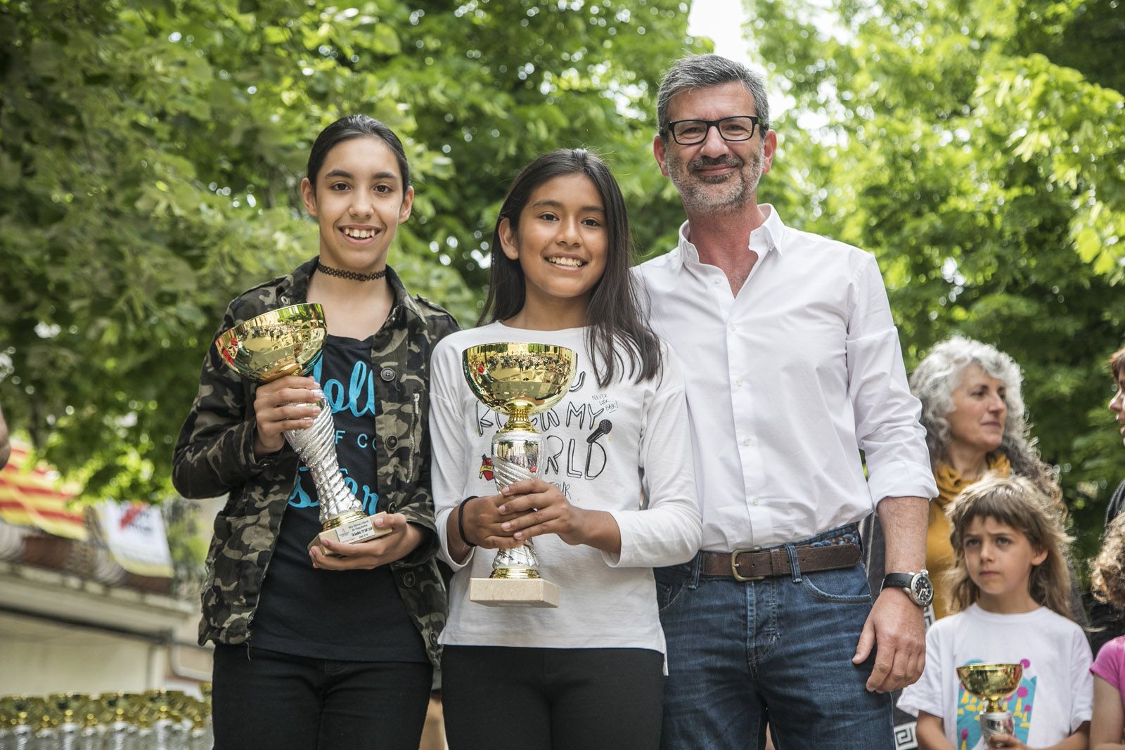 Lliurament de premis de la 60a Marxa Infantil a la plaça de Pep Ventura.  FOTO: Lali Puig