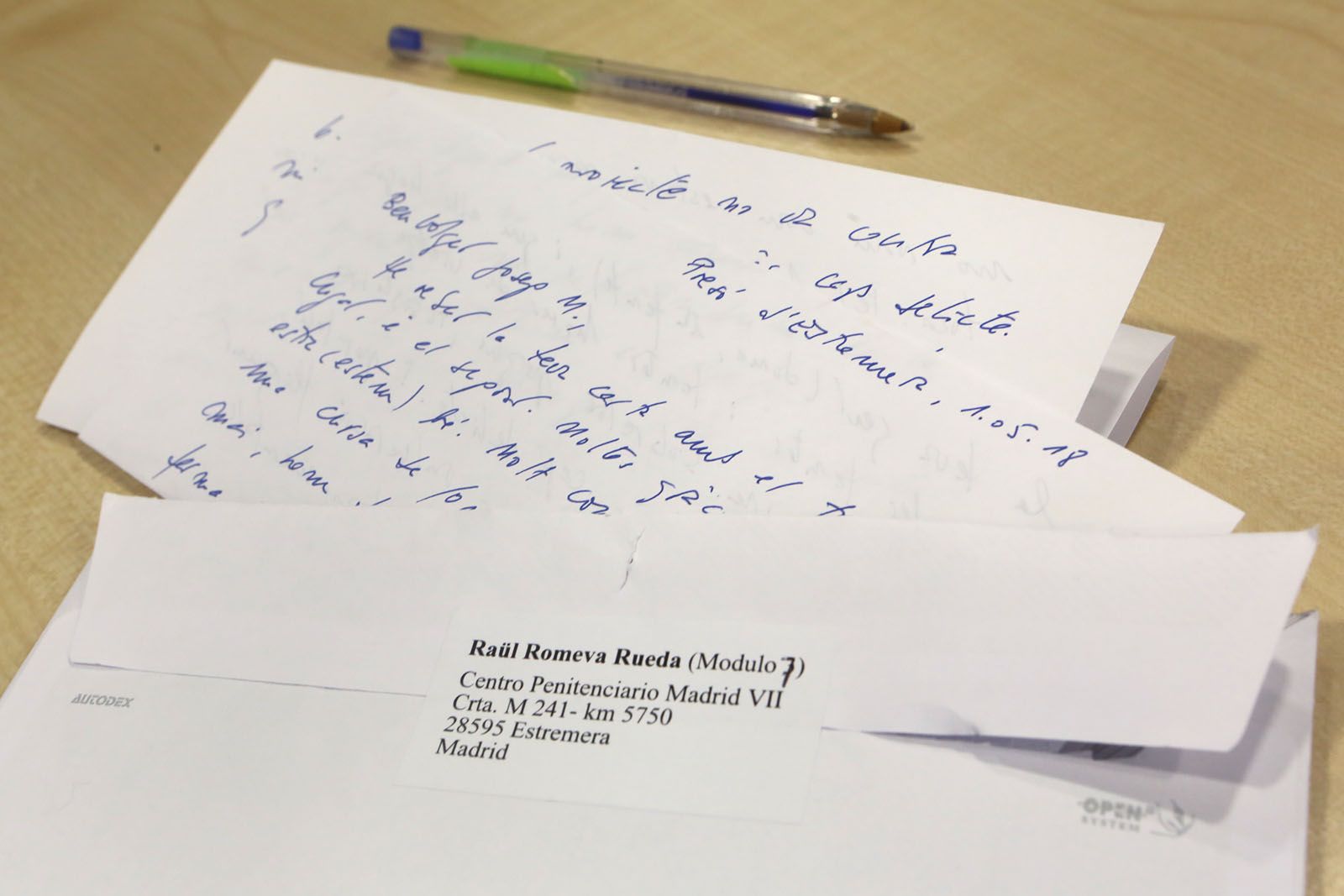 Fragment de la carta del polític santcugatenc Raül Romeva on respon les preguntes del TOT Sant Cugat.  Foto: A. Ribera