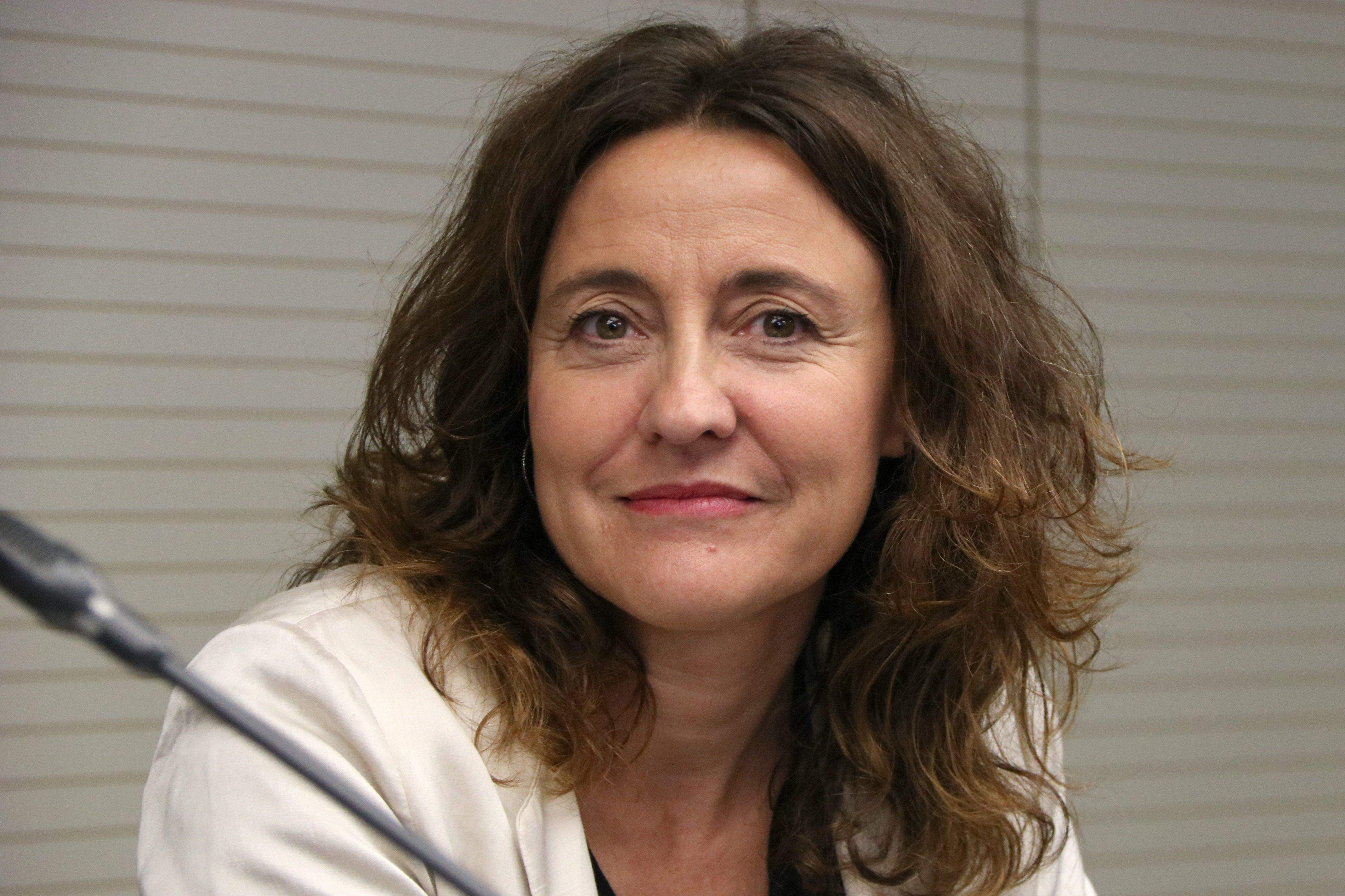 Mercé Conesa en la roda de premsa on ha anunciat que serà la presidenta del Port de Barcelona FOTO: ACN