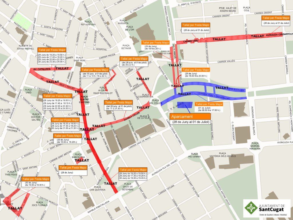 Els principals talls que es faran a Sant Cugat FOTO: Ajuntament de Sant Cugat