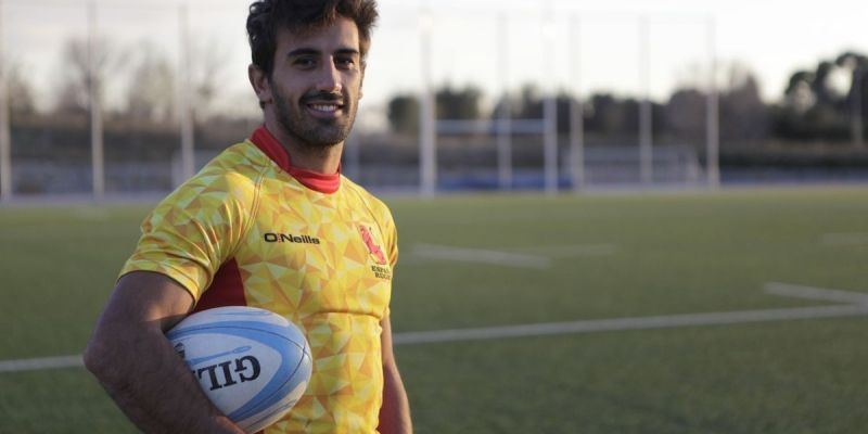 Pol Pla, format al Club de Rugby Sant Cugat, amb la selecció d'Espanya de rugbi a 7. FOTO: Artur Ribera 