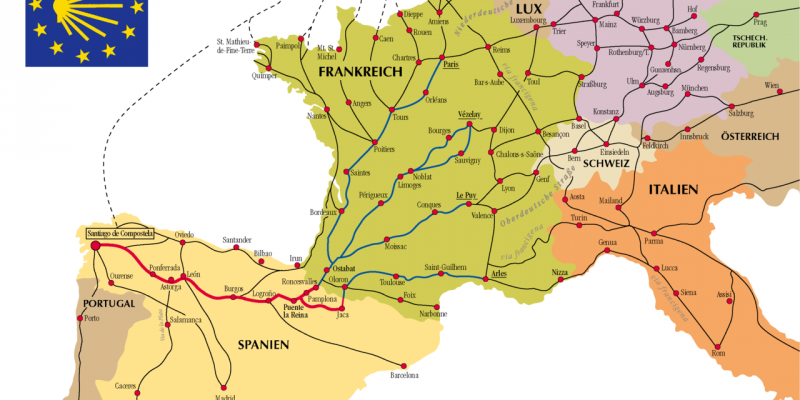 Els diferents recorreguts del Camí de Sant Jaume