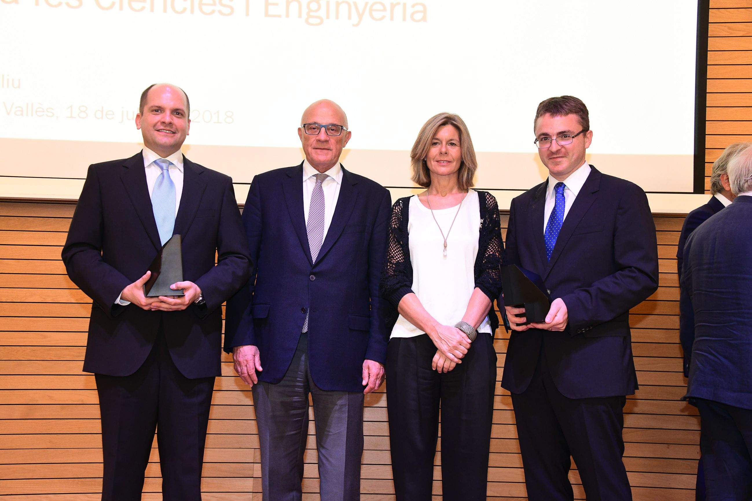 Daniel López Serrano, Josep Oliu, Carmela Fortuny i Rubén Martín. Foto: Localpres