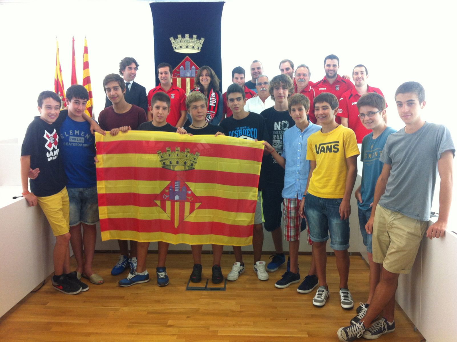 Equips del FSSC en una de les recepción a la sala de plens de l'Ajuntament FOTO: Arxiu