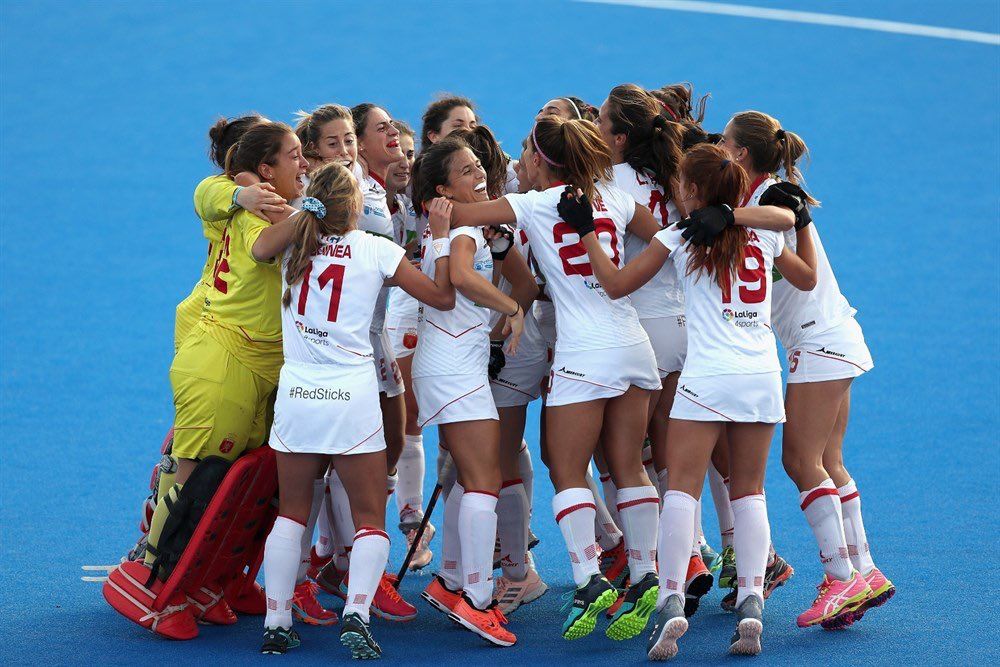 Celebració de la selecció espanyola. FOTO: RFEH